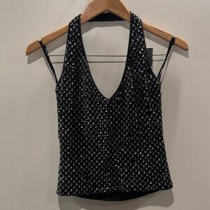 Elegant Black and White Patterned Camisole